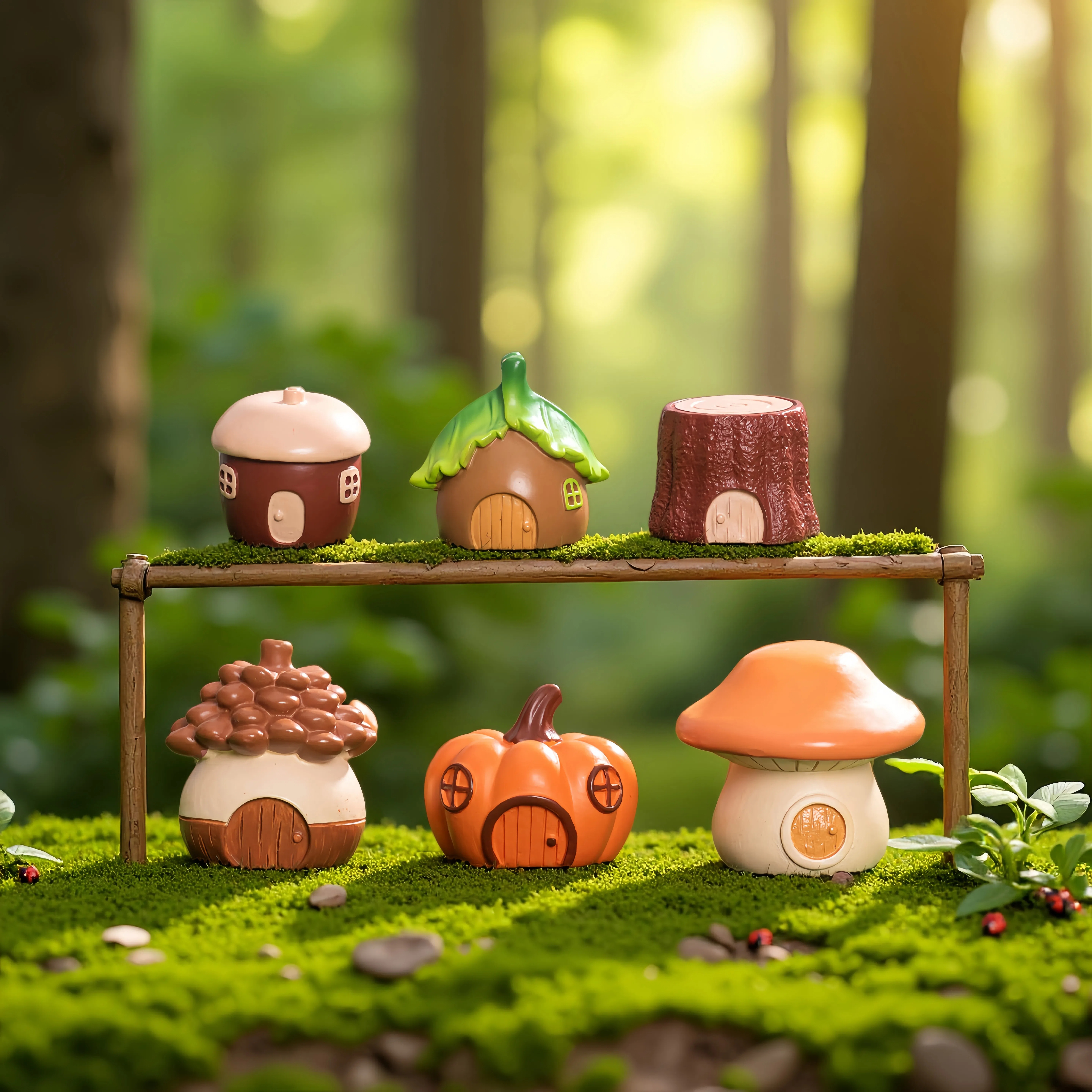 微景观创意可爱森林树屋摆件