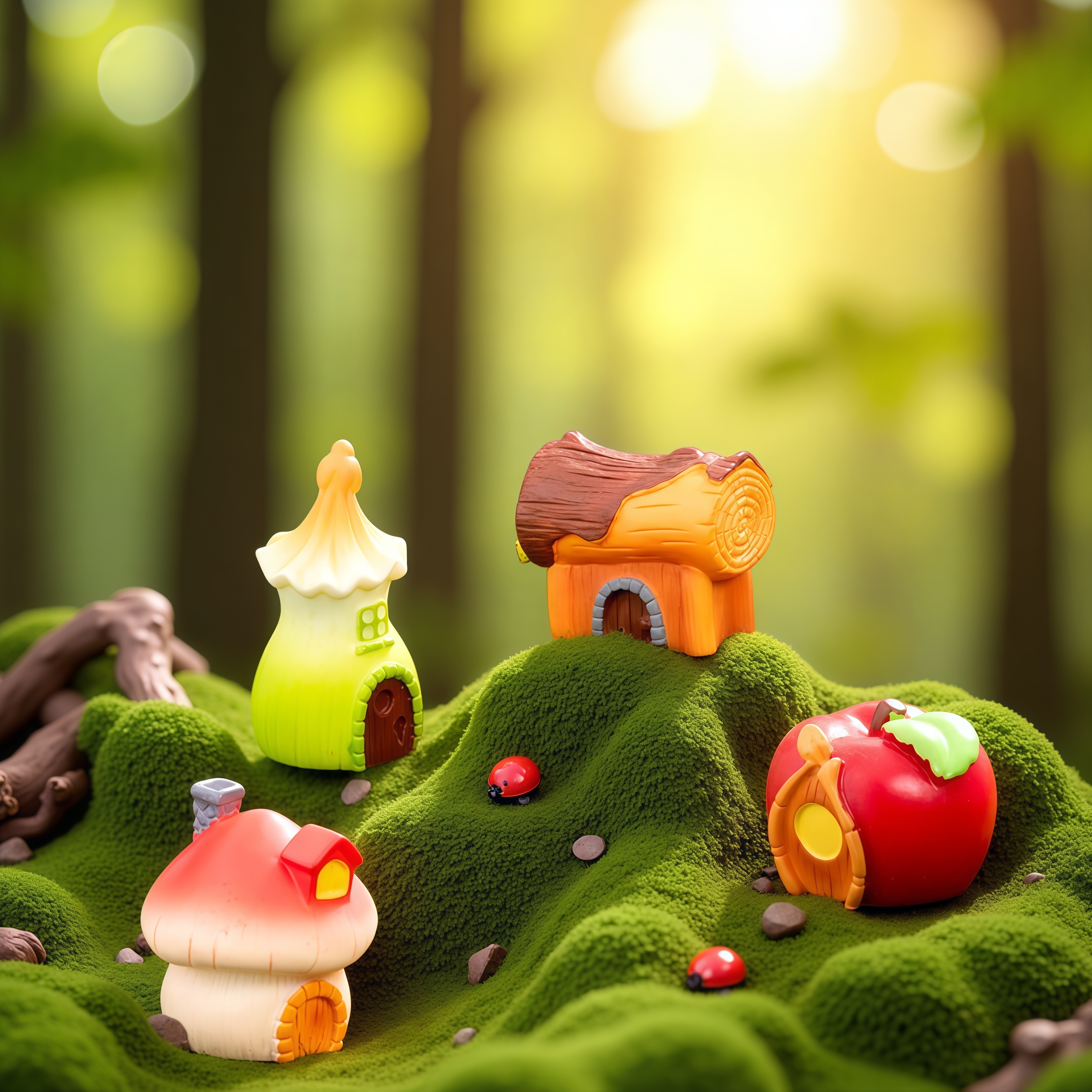 森林童话小屋房子创意diy桌面