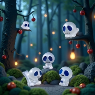 微景观创意夜光外星人骷髅幽灵diy装饰品配件迷你小摆件