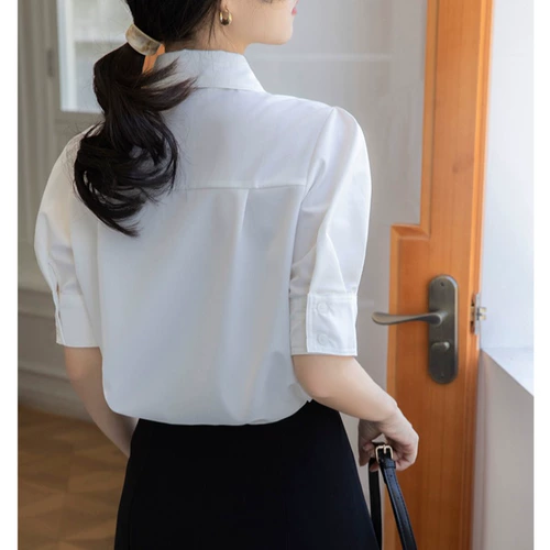 Рубашка, сексуальная летняя одежда, французский стиль, короткий рукав, подходит для подростков