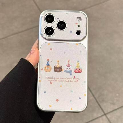 帽子派对小熊适用苹果17手机壳iPhone16promax皮纹15大视窗14卡通