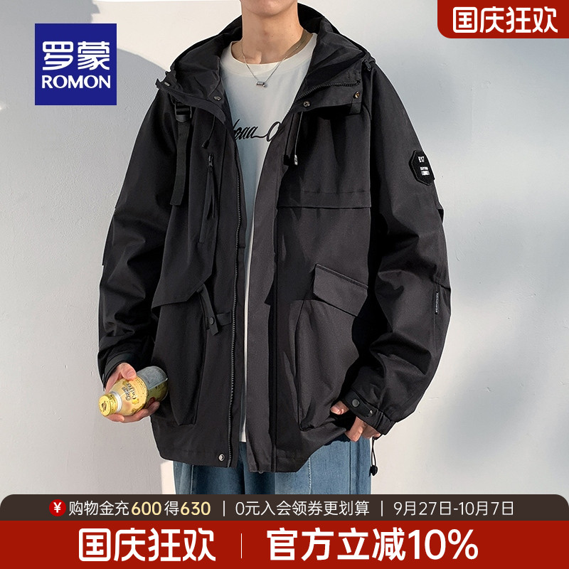 罗蒙男士休闲百搭冲锋夹克衣服