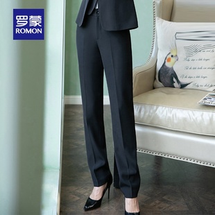 通勤百搭干练优雅显瘦长裤 新款 2025秋季 罗蒙女士商务休闲直筒西裤