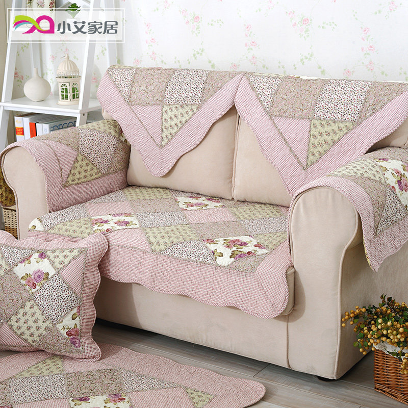 手工拼布艺加厚田园防滑全棉真皮沙发垫四季纯棉组合木沙发坐垫子