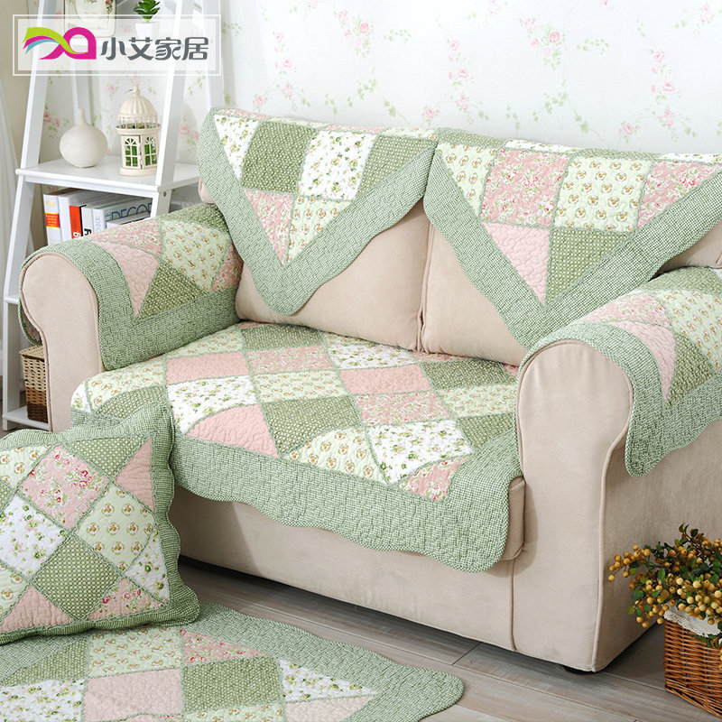 手工拼布艺加厚田园防滑全棉真皮沙发垫四季纯棉组合木沙发坐垫子