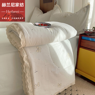 赫兰尼家纺2026纯棉四件套皱皱纱夏凉被母婴级裸睡空调被床上用品