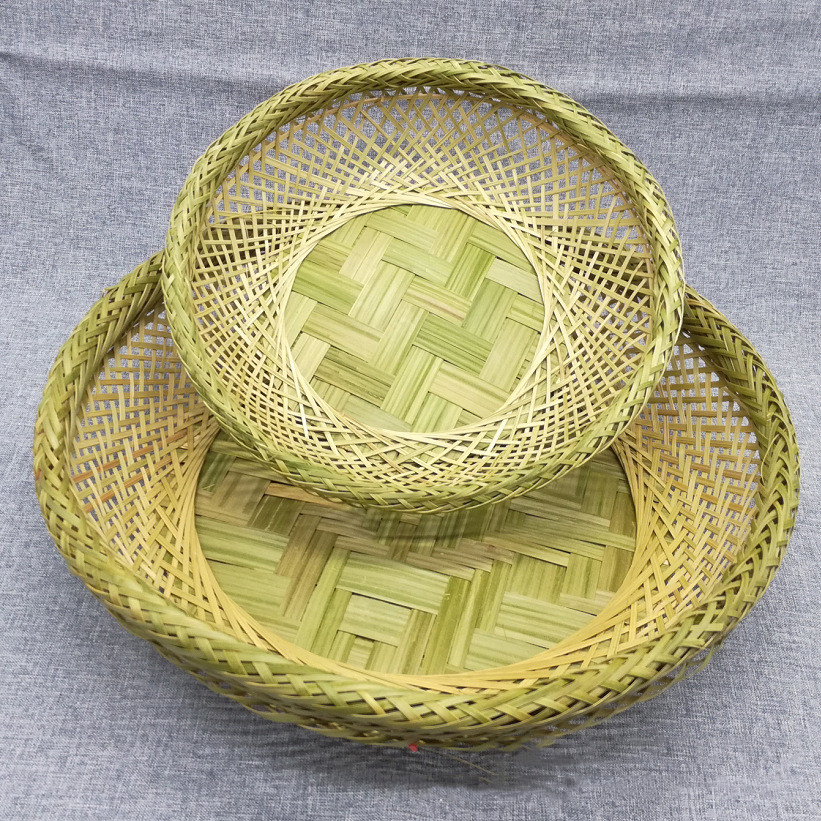 竹编水果篮竹篮箩筐馒头收纳细孔