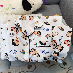 卡通印花学生少女空气棉夹层保暖睡衣秋冬款 舒适居家服宿舍两件套