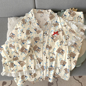 新款 ins风甜美短袖 三件套装 夏季 睡衣女款 可爱Mikko萌趣休闲家居服