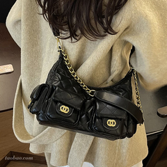 25bag小香风菱格链条腋下包包女2025新款单肩斜挎包高级感hobo包