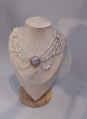 一梦星河/原创设计复古风lo手作珍珠项链小众高级感设计叠戴颈链