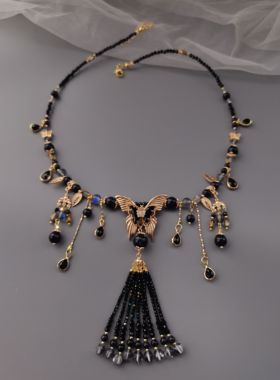 一梦星河/原创汉服配饰暗黑系蝴蝶流苏软璎珞国风项链