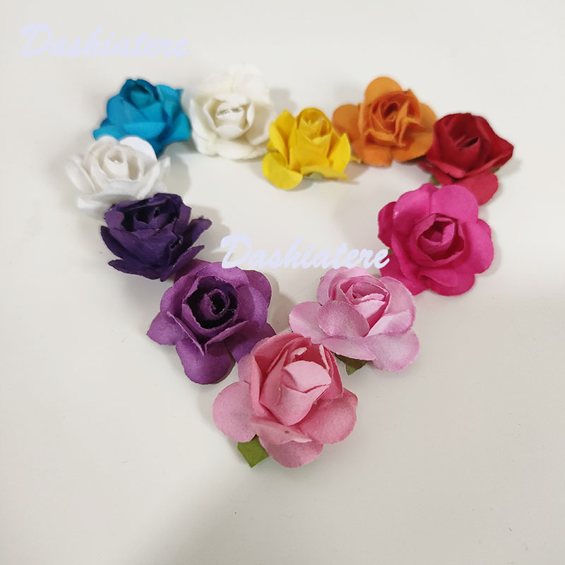 纸质仿真假花头小梅花朵DIY手工花环材料包装喜糖盒头饰配件装饰