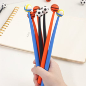 超萌文具黑色笔0.5mm可爱摇摇乐水笔创意篮球足球排球摇摆中性笔