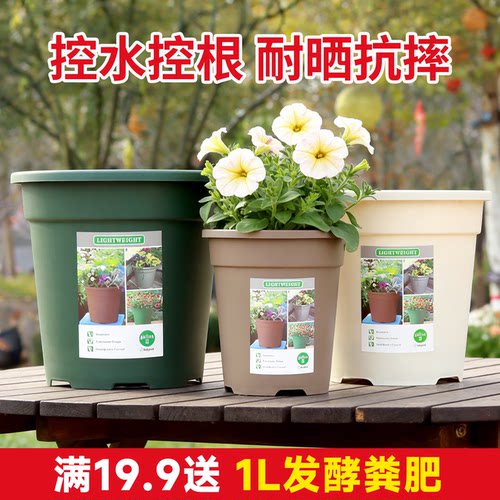 环球加仑盆圆形绿萝月季塑料