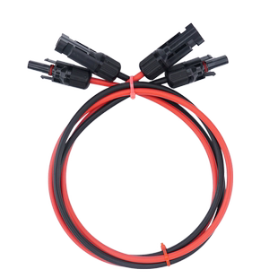 双头光伏延长线MC4太阳能4平方公母连接器2.5/6组件光伏板延长线