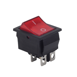 KCD4小船型翘板开关3/4/6脚KCD3饮水机电子称电源按钮2档3档带灯