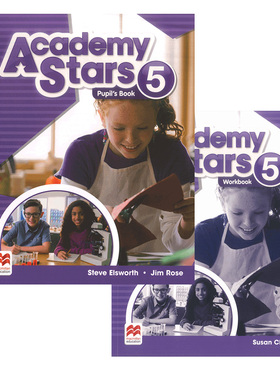 现货 原版麦克米伦少儿英语Academy Stars学院之星 5级 学生书+练习册套装 英语入门零基础英文5-12岁