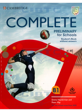 剑桥PET考试 Complete Preliminary for Schools Student's Book without Answers with Online Practice学生书不带答案带网上练习