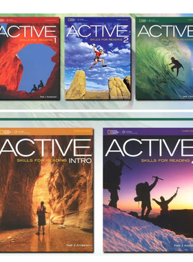 现货 正版原版国家地理Active Skills for Reading Intro 1234学生用书 积极英语阅读教程 教师/音频 专项技能训练教材cengage NGL