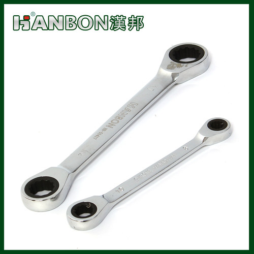 公制镜面双头单向梅花棘轮复合扳手快速扳手8mm-19mm五金工具促销