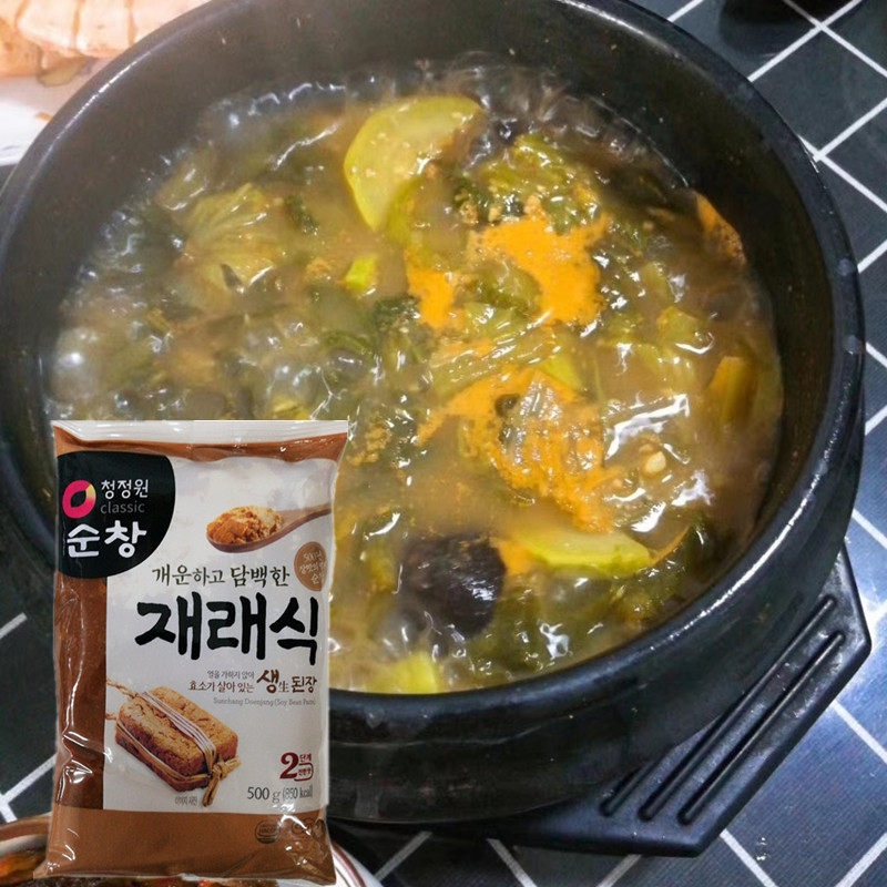 韩国原味大酱清净园传统生大酱500g韩式大酱汤专用大黄豆瓣酱调味