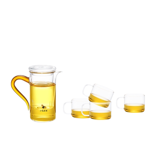 八马茶业明德茶具套装高硼硅材质茶水分离玻璃杯居家户外茶具套组