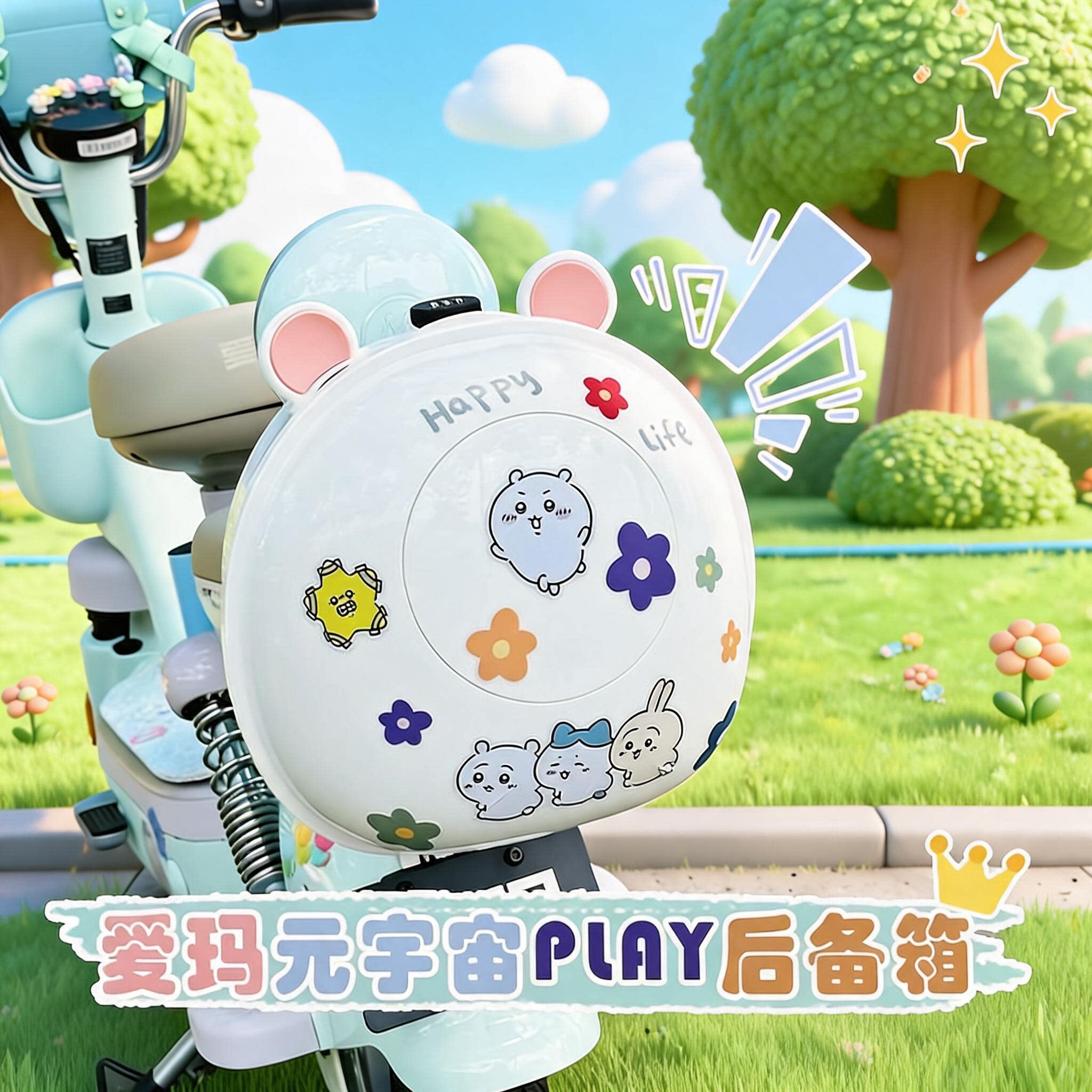 适用爱玛元宇宙pony电动车后备箱头盔收纳神器电瓶车后置储物尾箱