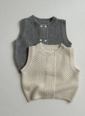 韩国进口童装代购2025冬新款ATOMEME男女孩宝宝百搭时尚背心马甲