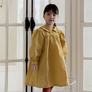韩国童装代购2026春季新款OATMEAL女孩宝宝甜美儿童长袖连衣裙
