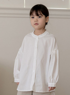 韩国童装代购2026春新款OATMEAL女孩甜美儿童百搭宽松长袖衬衫
