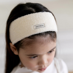韩国儿童发饰代购2026春款OATMEAL女童时尚百搭儿童素色弹力发带