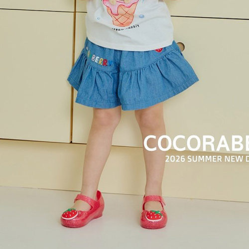【韩国代购】童装2026夏Coco Rabbit女孩百搭甜美儿童牛仔短裤裙