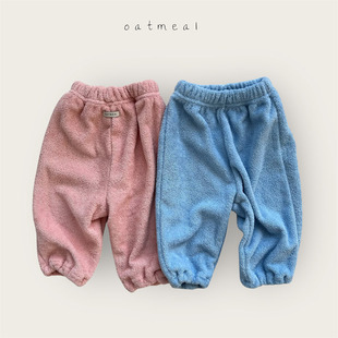 韩国童装代购2026春款OATMEAL婴幼童宝宝百搭休闲男女孩束脚卫裤