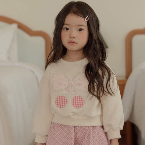 【韩国代购】童装2026秋新款Melikey女孩百搭甜美儿童长袖卫衣