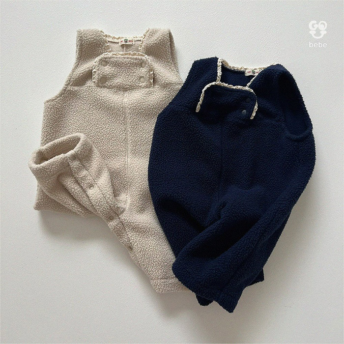 韩国进口童装代购2025冬婴幼童GOUbebe男女宝baby百搭毛绒连身衣