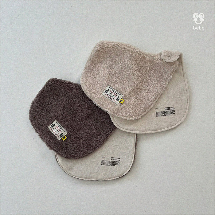 2025冬款韩国进口童装代购GOUBEBE男女孩宝宝百搭毛绒保暖围兜