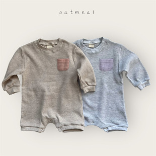 韩国童装代购2026春季新款OATMEAL小童宝宝百搭婴幼儿时尚连身衣
