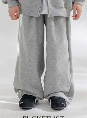 韩国童装代购2026春新款bucketlist男女孩时尚中大童宽松抽绳卫裤