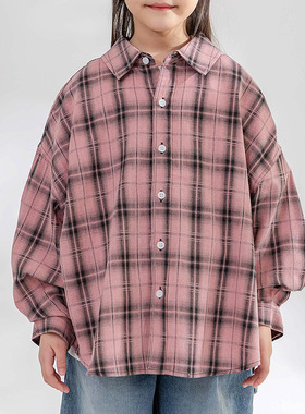 韩国进口童装代购2026春季新款bucketlist男女孩百搭大童格子衬衫