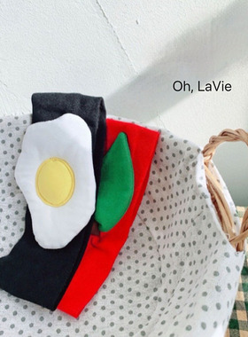 韩国儿童发饰代购2024秋季新款OhLaVie宝宝可爱煎蛋苹果婴儿发带