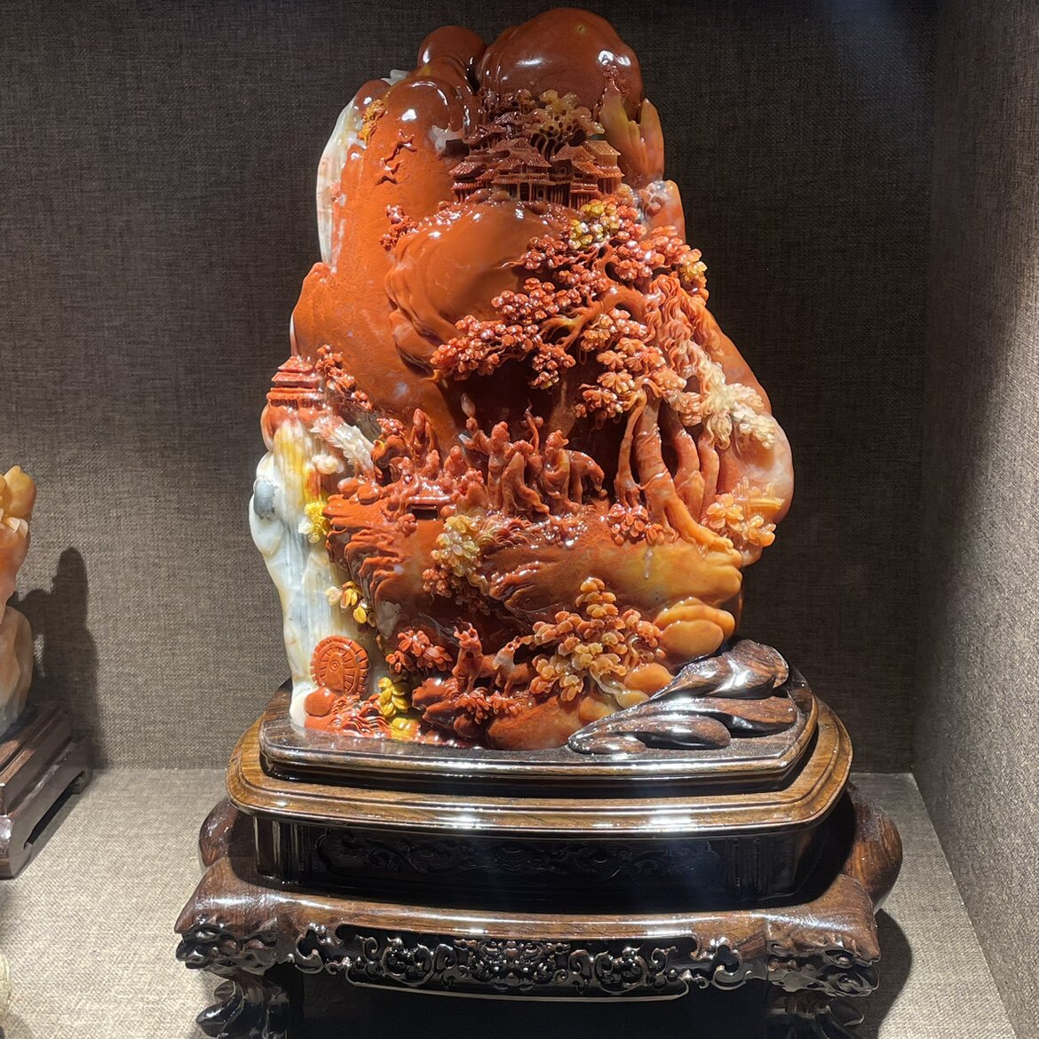 寿山山水人物花鸟客厅玄关装饰摆石雕