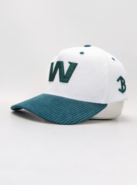 TRU3Y W Embroidered Corduroy BaseballCap复古灯芯绒拼色棒球帽