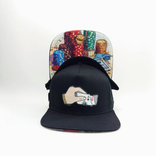 德州扑克平檐棒球帽Gorra Florence Black Jack 重工嘻哈风打牌帽