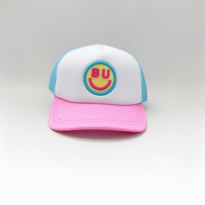 BU Smile Trucker Hat 法国马卡龙配色卡车帽笑脸刺绣货车帽海绵