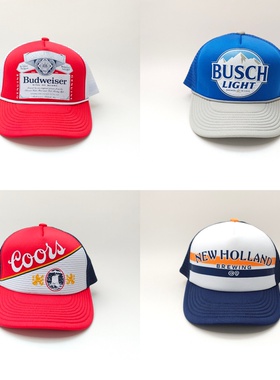 Budweiser Coors Banquet Trucker 百威啤酒帽高冠深顶海绵网帽