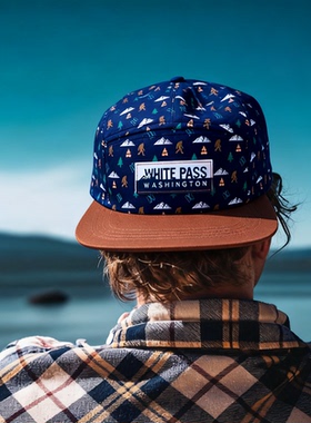 white pass washington x spacecraft 5pannel hat滑雪联名五片帽