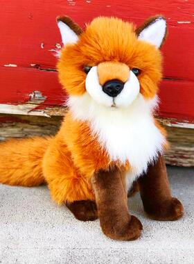 仿真红狐 可爱狐狸公仔 仿真动物毛绒玩具 狐狸模型 26cm