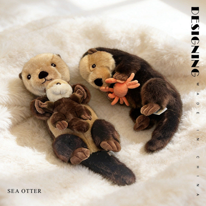 仿真水獭公仔可爱玩偶动物布娃娃带宝宝海獭毛绒玩具儿童生日礼物,玩具/童车/益智/积木/模型,毛绒/玩偶/公仔/布艺类玩具,淘宝优惠券,粉丝福利购,淘宝优惠卷