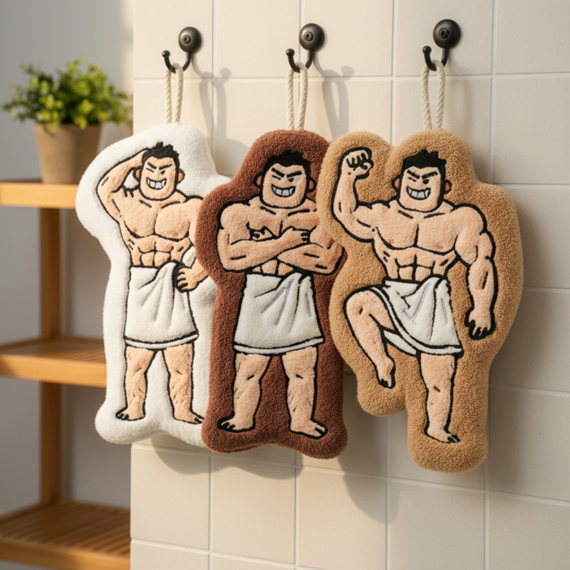 肌肉男玩偶擦手巾挂式可爱超强